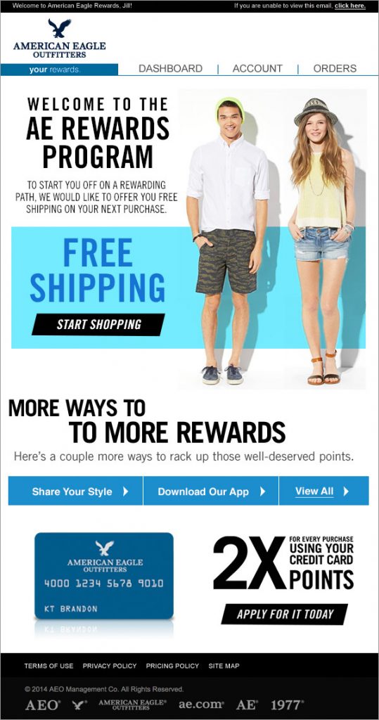 American Eagle Program Email 2