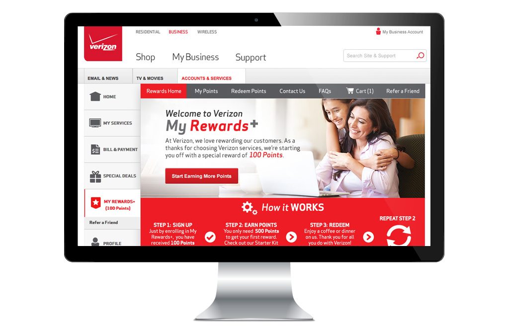 Verizon MyRewards+ Site Redesign